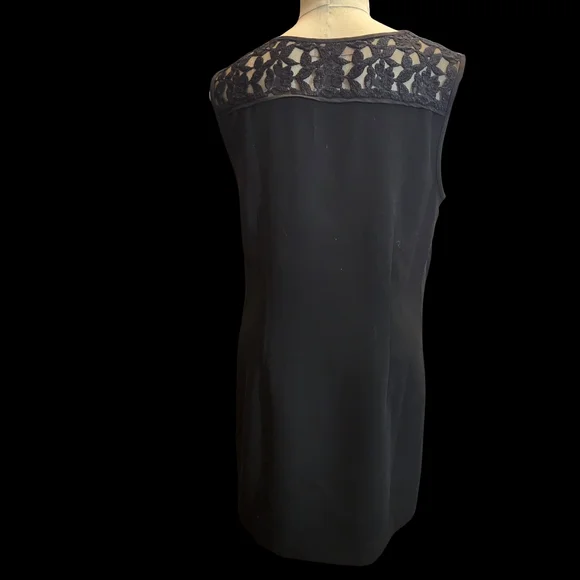 LOFT Black Mesh Top with Pink and Yellow Accents - Picture 2 of 3